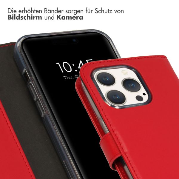 Selencia Echtleder Klapphülle Apple iPhone 15 Pro - Rot