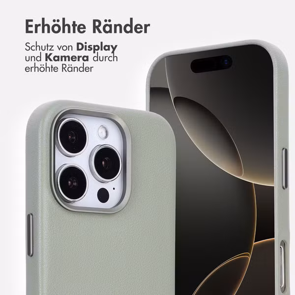 Accezz MagSafe Leather Backcover Apple iPhone 16 Pro - Light Grey