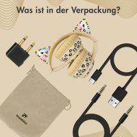 imoshion Special Edition - Kabellose Kinderkopfhörer mit Leopardenmuster LED Light Cat Ear - Dezibelbegrenzer - Mit AUX-kabel - Leopard