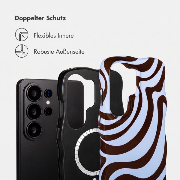 Selencia Vivid Wavy Backcover mit MagSafe Samsung Galaxy S26 Ultra - Dream Swirl Chocolate