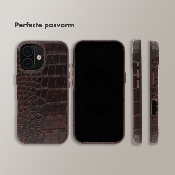 Selencia Croco Backcover mit MagSafe Apple iPhone 16 - Choco Brown