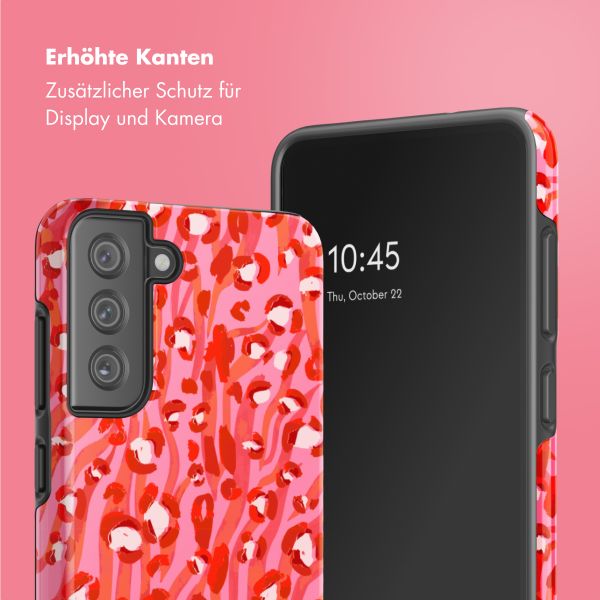 Selencia Vivid Tough Back Cover für das Samsung Galaxy S21 FE - Wild Spots Lipstick