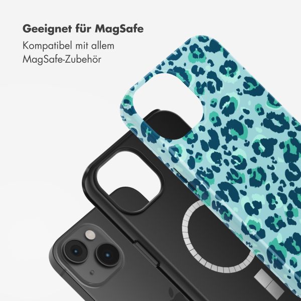 Selencia Vivid Tough Back Cover mit MagSafe für das iPhone 14 - Wild Spots Light Blue