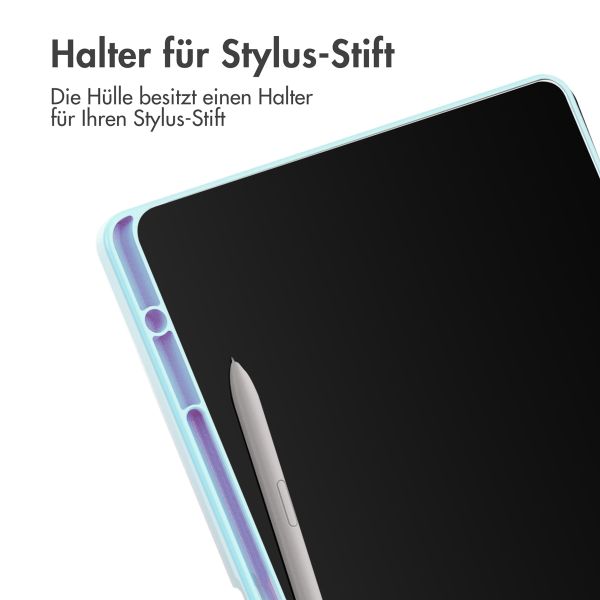 imoshion Trifold Hardcase Klapphülle für das Samsung Tab S10 Plus / Tab S9 FE Plus / Tab S9 Plus 12.4 Zoll - Hellblau