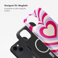 Selencia Vivid Tough Back Cover MagSafe für das iPhone 13 - Double Hearts Rubine Red Lilac