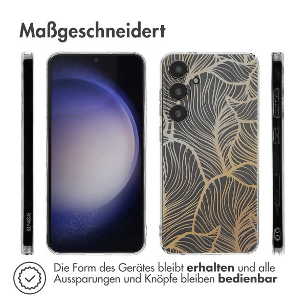 imoshion Design Hülle Samsung Galaxy S24 Plus - Golden Leaves Transparent