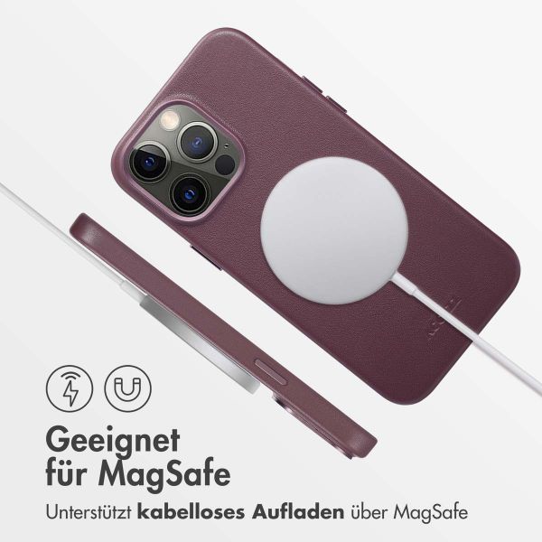 Accezz MagSafe Leather Backcover für das iPhone 14 Pro Max - Heath Purple