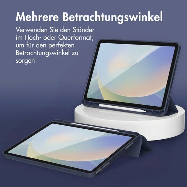 Accezz Smarte Klapphülle aus Silikon Apple iPad Air 11 Zoll (2026) M4 / (2025) M3 / (2024) M2 / Air 5 (2022) / Air 4 (2020) - Dunkelblau