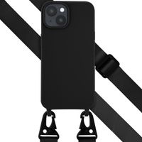 Selencia SilikonHülle mit abnehmbarem Band iPhone 15 - Schwarz