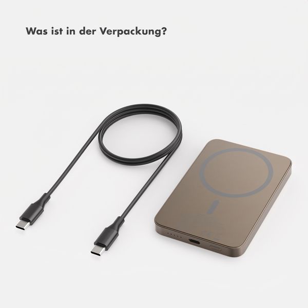 Selencia Vivid Powerbank 5.000 mAh - MagSafe und Qi - Desert Gold / Wavy Baby Burgundy