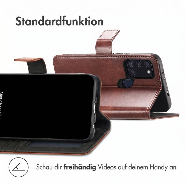 imoshion Luxuriöse Klapphülle Samsung Galaxy A21s - Dunkelbraun