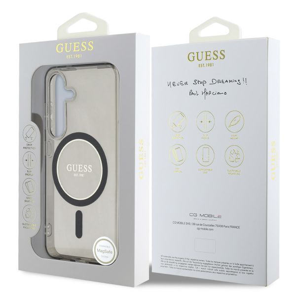 Guess MagSafe IML Glitter Gradient Case für das Samsung Galaxy S25 - Black