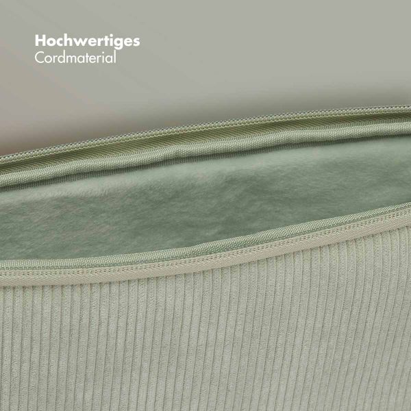 Selencia Cord Laptop Hülle 13-14 Zoll - Laptop Sleeve - Pistache Cream