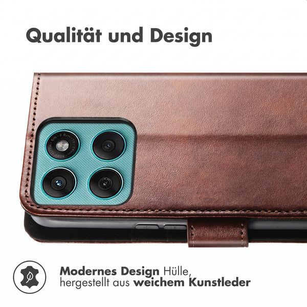 imoshion Luxuriöse Klapphülle Motorola Edge 60 Fusion - Dunkelbraun