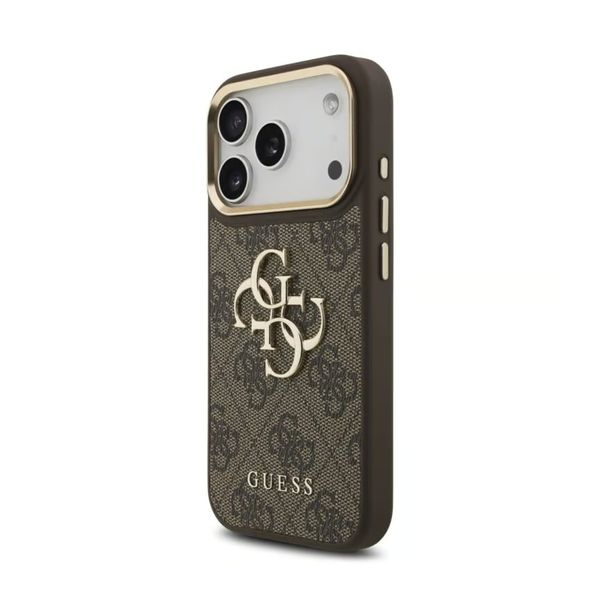 Guess 4G Metal Logo Back Cover Apple iPhone 18 Pro / 17 Pro - Braun
