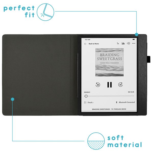 imoshion Vegan Leather Klapphülle Kobo Elipsa 2E - Schwarz