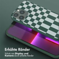 Selencia SilikonHülle design mit abnehmbarem Band Apple iPhone 13 Pro Max - Irregular Check Green