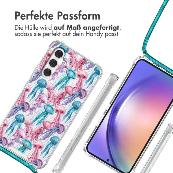 imoshion Design Hülle mit Band für das Samsung Galaxy A54 (5G) - Jellyfish Watercolor