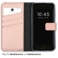 Selencia Echtleder Klapphülle iPhone SE (2022 / 2020) / 8 / 7 / 6(s) - Dusty Pink