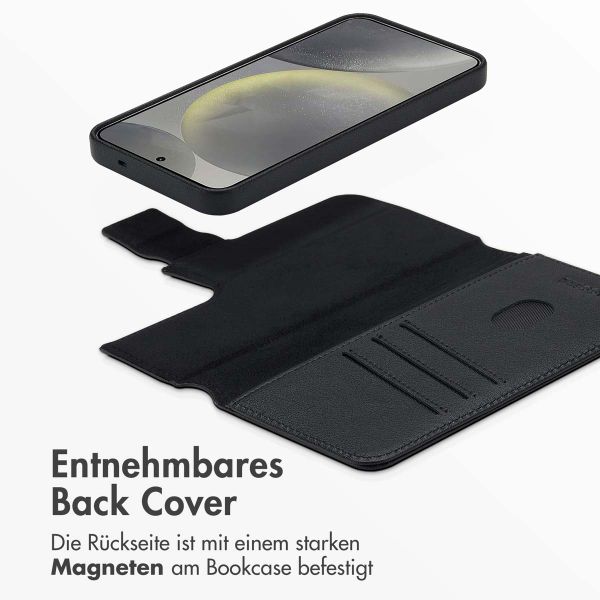 Accezz 2-in-1 Klapphülle aus Leder mit MagSafe für das Samsung Galaxy S25 - Onyx Black