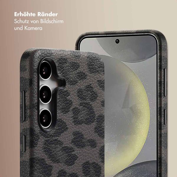 Selencia Sabi Backcover Leopardenmuster mit MagSafe Samsung Galaxy S24 - Midnight Black