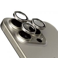 PanzerGlass Kameraprotektor Hoop Optic Rings für das Apple iPhone 15 Pro / 15 Pro Max - Natural Titanium