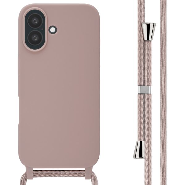 imoshion Silikonhülle mit Band für das iPhone 16 - Sand Pink