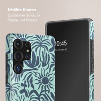 Selencia Vivid Tough Back Cover für das Samsung Galaxy S25 Ultra - Tropical Vibes Light Blue