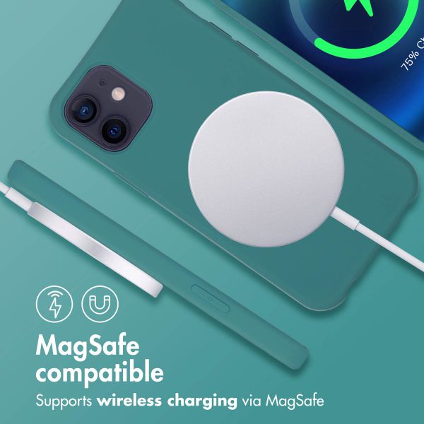 imoshion Color Backcover mit abnehmbarem Handykette und MagSafe Apple iPhone 12 (Pro) - Dunkelgrün