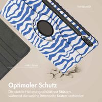 imoshion 360° drehbare Design Klapphülle für das Samsung Galaxy Tab S10 Plus / Tab S9 Plus / Tab S9 FE Plus - White Blue Stripes