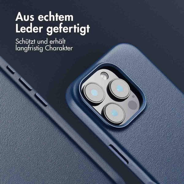 Accezz MagSafe Leather Backcover für das Apple iPhone 16 Pro - Nightfall Blue