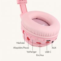 imoshion Kabellose Kinderkopfhörer LED Light - Dezibelbegrenzer - Mit AUX-Kabel - Herzchen