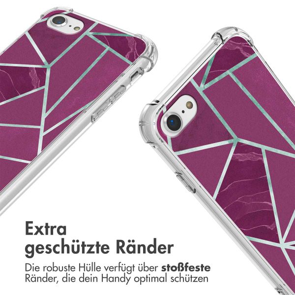 imoshion Design Hülle mit Band Apple iPhone SE (2022 / 2020) / 8 / 7 - Bordeaux Graphic