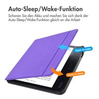 imoshion Canvas Sleepcover Klapphülle mit Stand Kobo Libra H2O - Violett