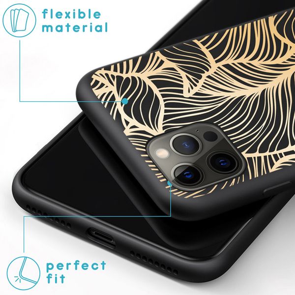 imoshion Design Hülle für das Apple iPhone 12 Pro Max - Blätter / Schwarz