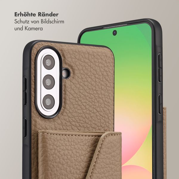 Selencia Sera HandyHülle mit Kordel und Umschlag-Kartenhalter Samsung Galaxy A57 (5G) - Taupe
