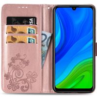 Kleeblumen Klapphülle Huawei P Smart (2020) - Roségold