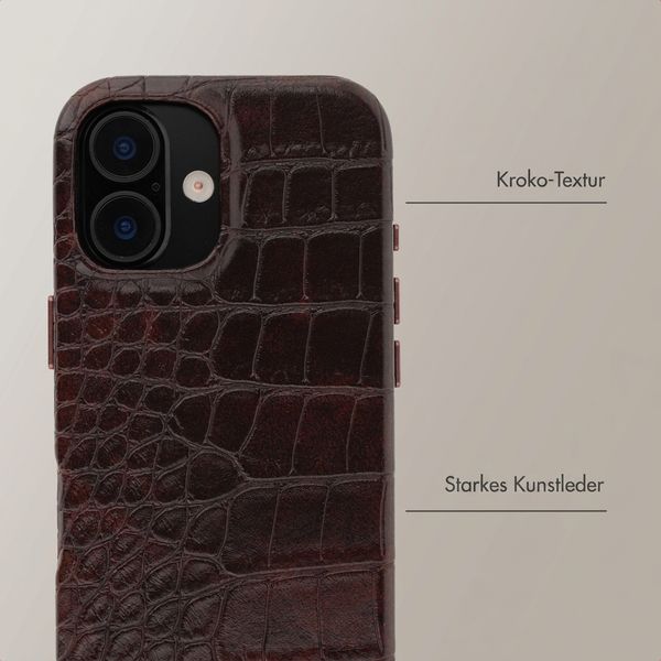 Selencia Croco Backcover mit MagSafe Apple iPhone 16 - Choco Brown