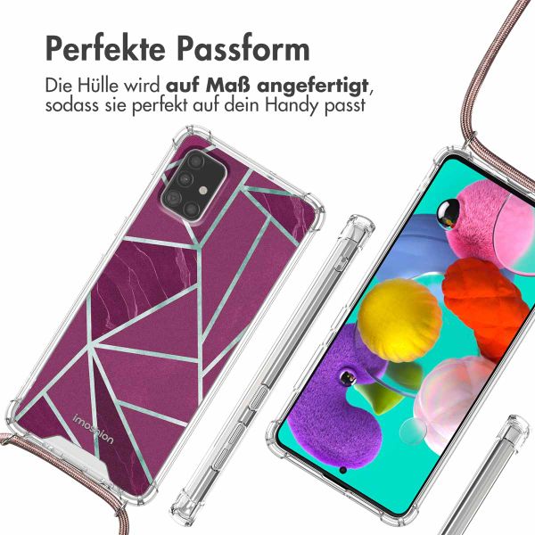 imoshion Design Hülle mit Band Samsung Galaxy A51 - Bordeaux Graphic