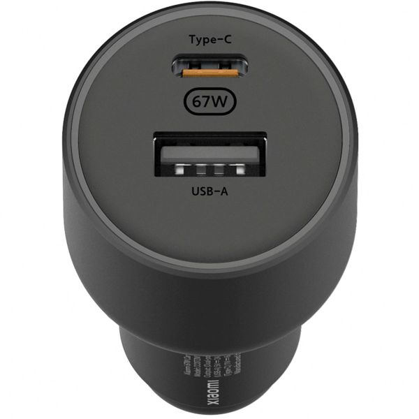 Xiaomi Originale Autoladegerät - Autoadapter - USB-A und USB-C Anschluss - 67 Watt - Schwarz