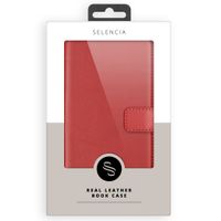 Selencia Echtleder Klapphülle Apple iPhone 12 Mini - Rot