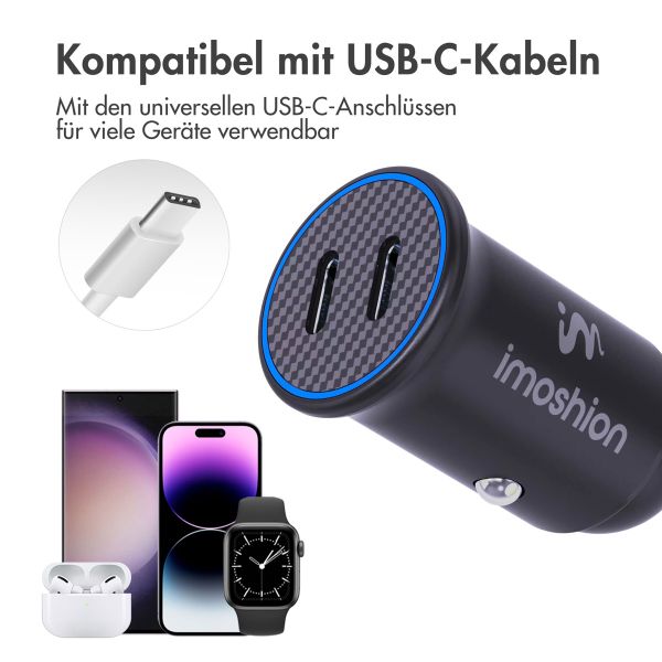 imoshion Auto-Ladegerät – 30-Watt-Schnellladegerät mit 2x USB-C