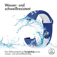 imoshion Silikonband Sport für das Fitbit Charge 3  /  4 - Blau / Weiß