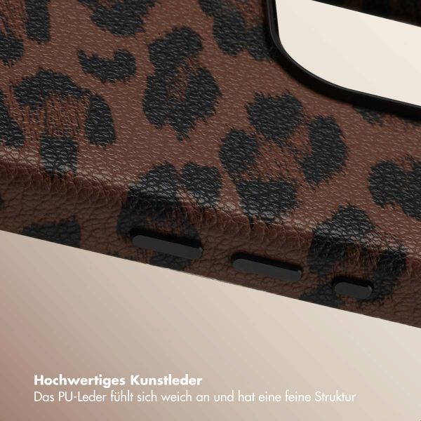 Selencia Sabi Backcover Leopardenmuster mit MagSafe Apple iPhone 15 Pro Max - Mocha Brown