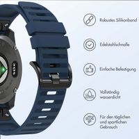 imoshion QuickFit® Silikonarmband Stripe für die Garmin Watch | 22 mm Anschluss - Dunkelblau