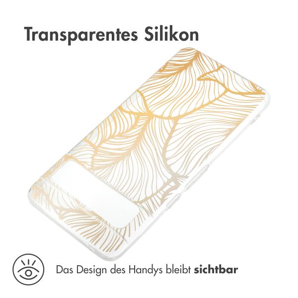 imoshion Design Hülle Google Pixel 8 Pro - Golden Leaves Transparent