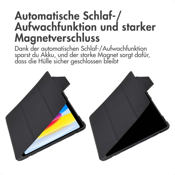 Accezz Rugged Trifold Klapphülle Apple iPad 11 (2025) 11 Zoll A16 / iPad 10 (2022) 10.9 Zoll - Schwarz