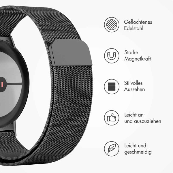 imoshion Magnetisches Milanaise Armband für Google Pixel Watch / Watch 2 / Watch 3 / Watch 4 (41 mm) - Schwarz
