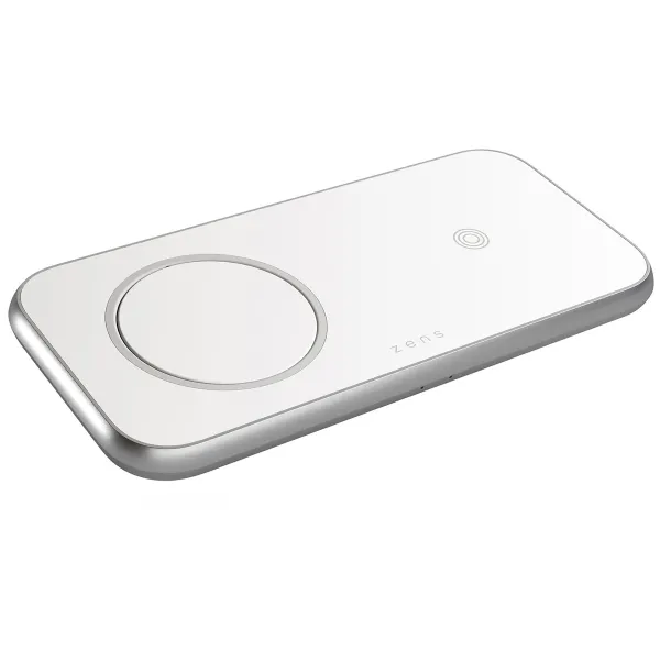 Zens Aluminium 3-in-1 Wireless Charger - Kabelloses Ladegerät für iPhone, AirPods und iPad - Geeignet für MagSafe und Qi2 - Power Delivery - 45 Watt