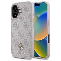 Guess 4G Metal Logo Back Cover MagSafe Apple iPhone 16 - Rosa